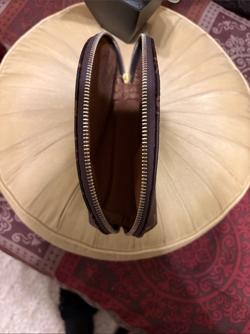 NWT Brown Monogram Half-Moon Cosmetic Pouch - Picture 6 of 9